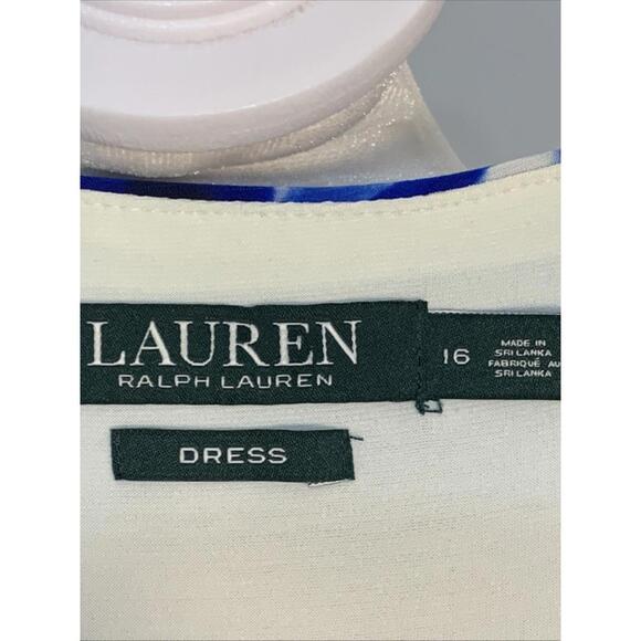 Lauren Ralph Lauren Floral Jersey Dress Woman Size 16 Preppy Resort Designer NWO - Picture 2 of 6